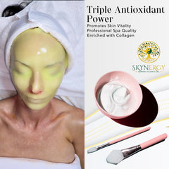 SKYNERGY Collagen Boost Hydro Glo Jelly Mask peel-off action on skin.