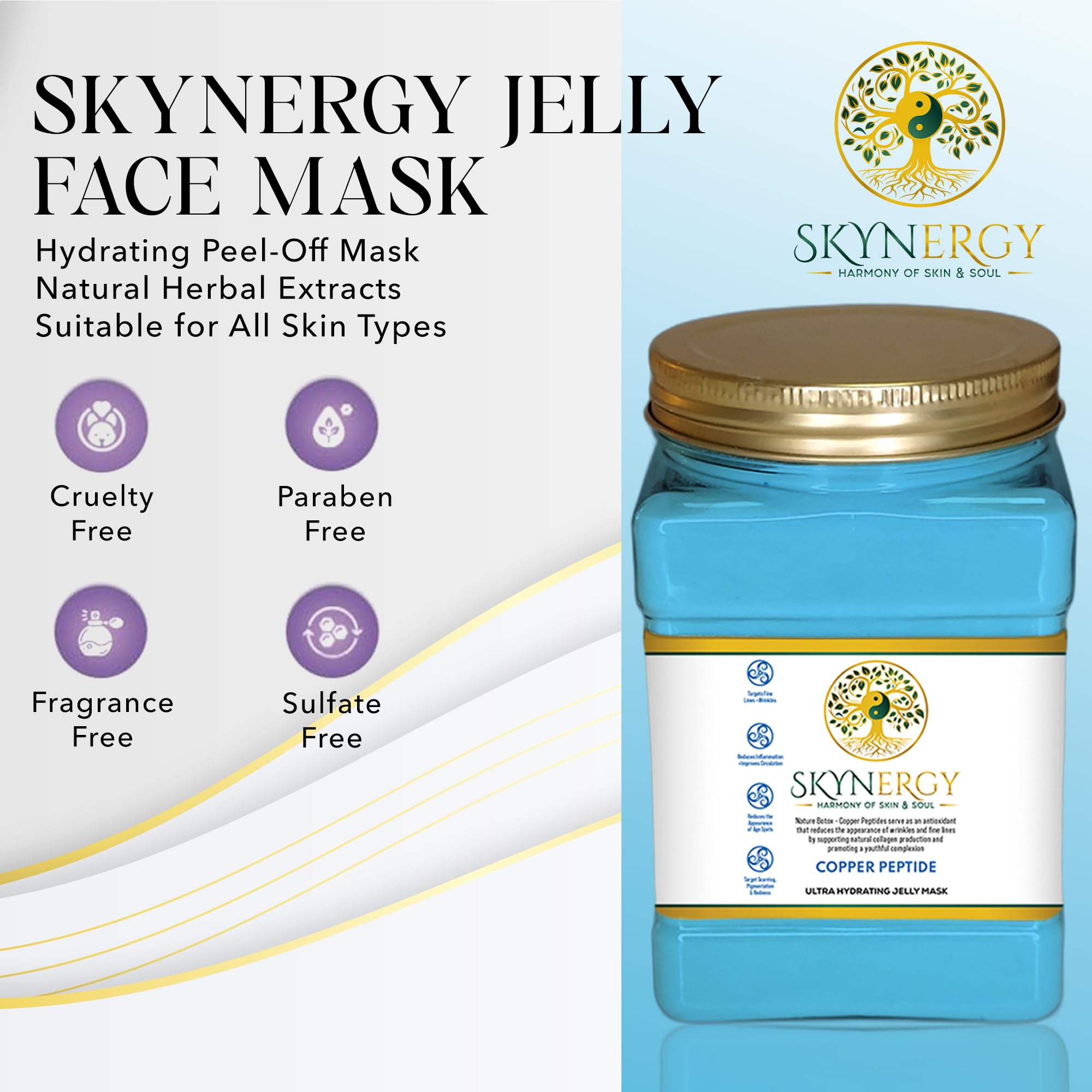 SKYNERGY Copper Peptide Jelly Mask mixing steps for even application