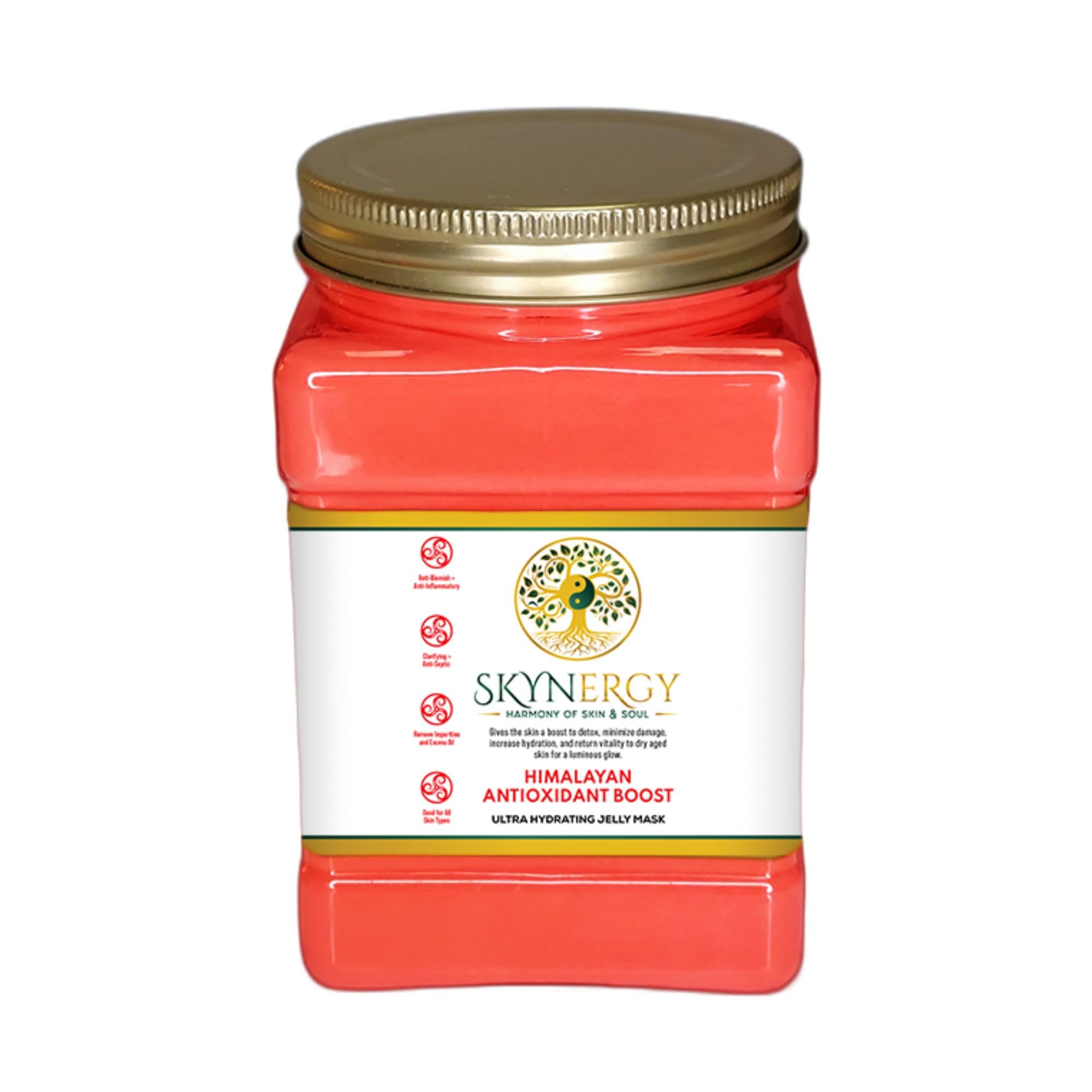 SKYNERGY Himalayan Antioxidant Boost Jelly Mask jar close-up for deep hydration.
