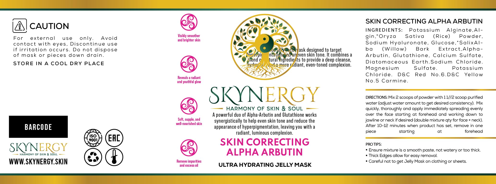 SKYNERGY Vajafacial jelly mask covers eyes and lips for full-face care.