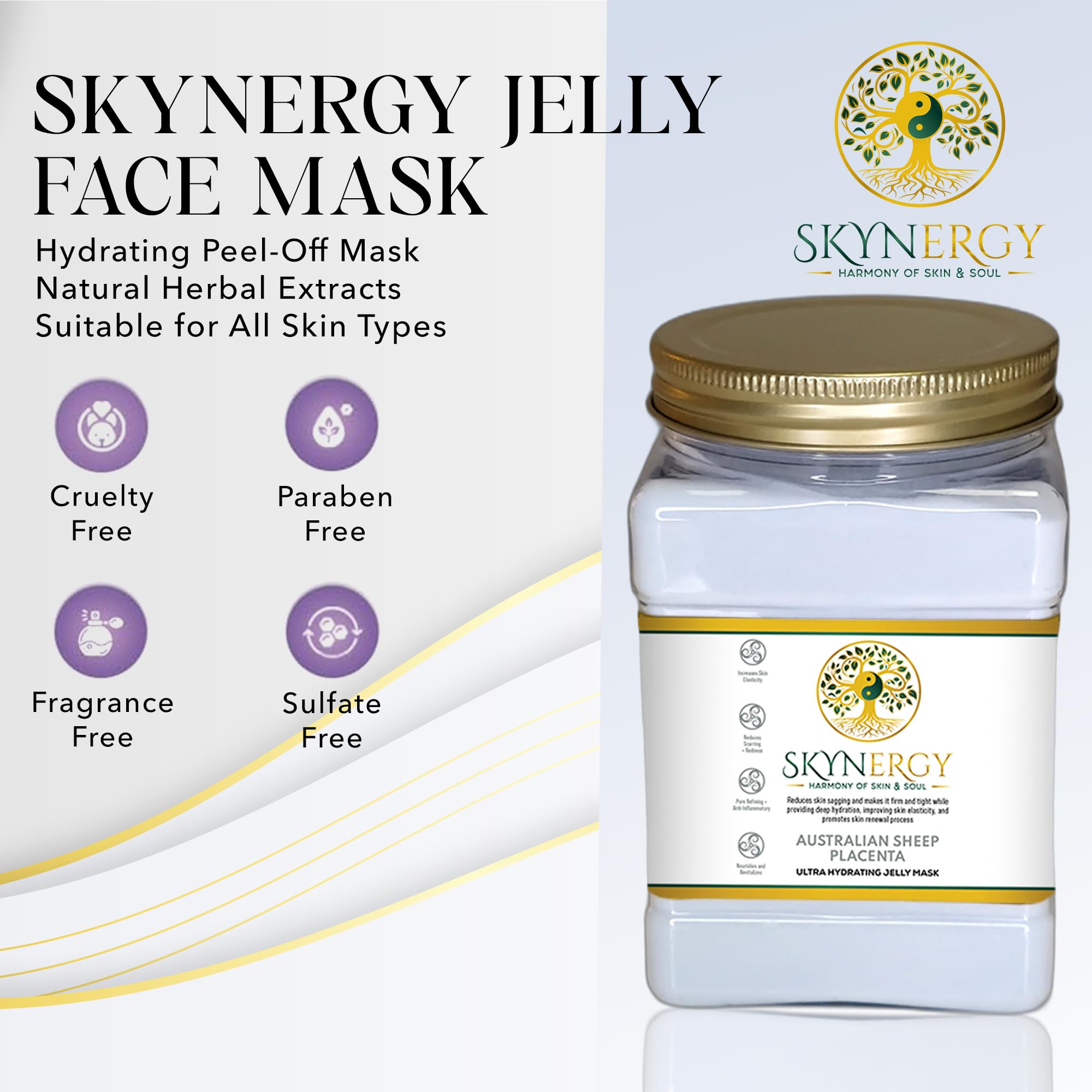 SKYNERGY Hydro Glo Peel-Off Mask being applied for a hydrating glow.