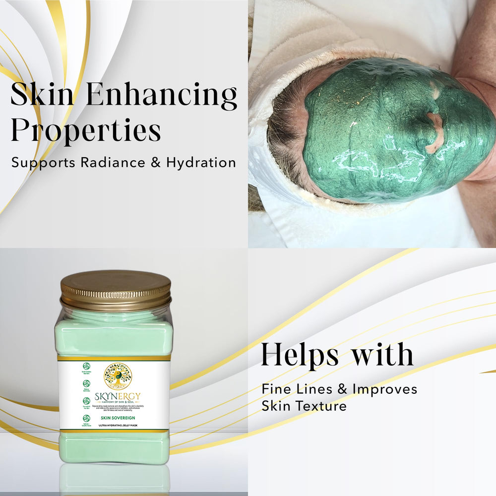 Skynergy Skin Sovereign jar close-up highlighting glossy jelly texture.
