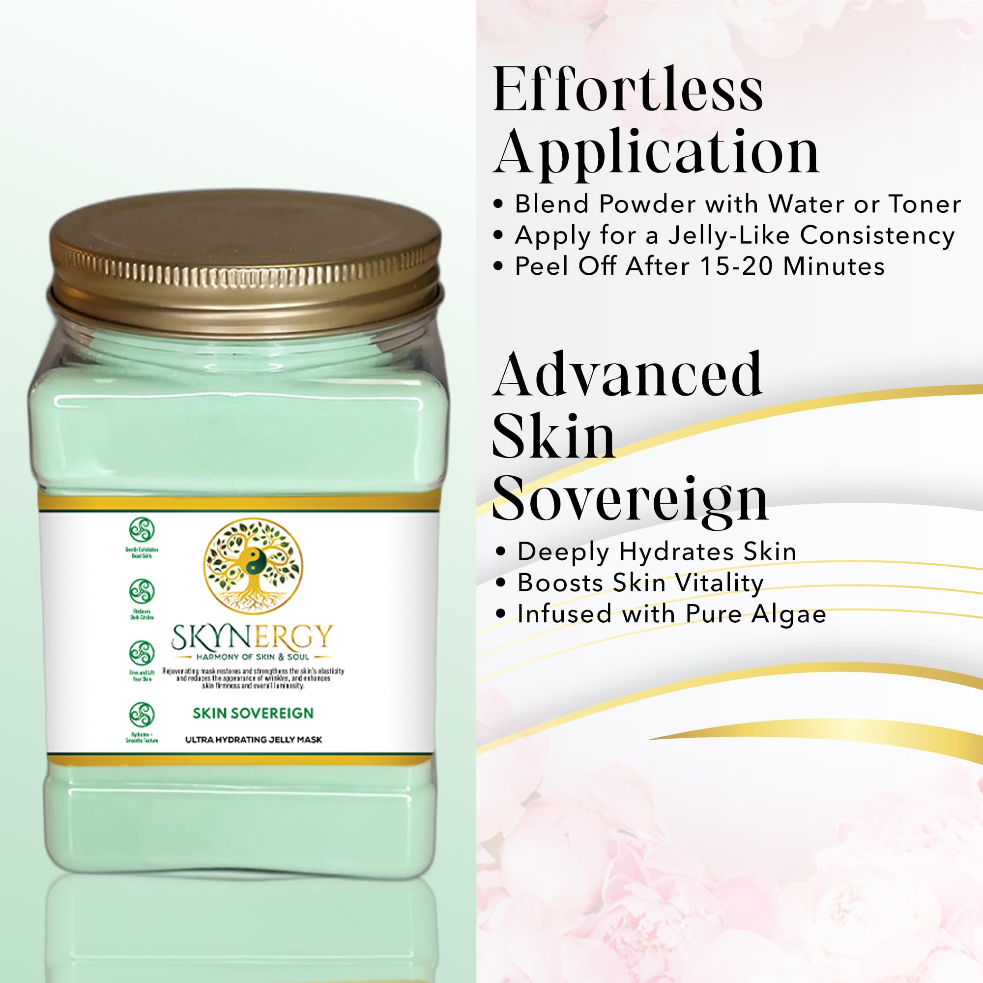 Skynergy Skin Sovereign jelly mask cooling sensation for calm skin.