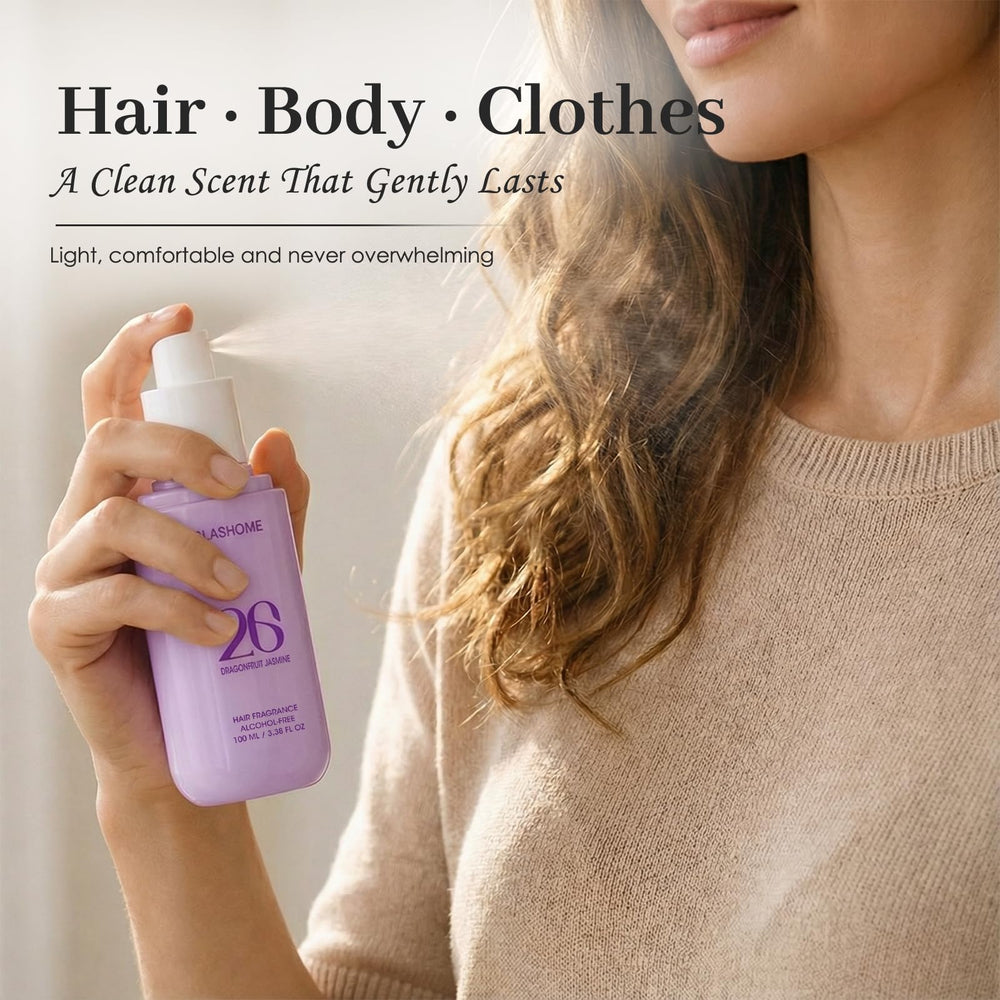 Slashome Dragonfruit Jasmine bottle shown with wig care visuals.