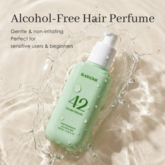 Slashome coconut pistachio on hair demonstrates lightweight, non-sticky feel