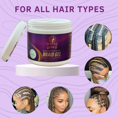 SLAYED DOWN application on damp hair for smooth grip and control.