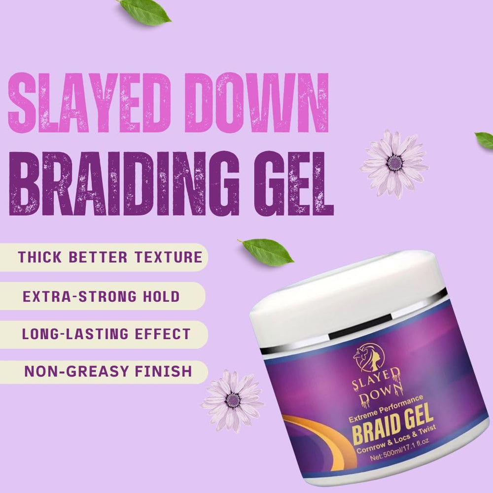 SLAYED DOWN no-flake finish preserves a clean braid appearance.