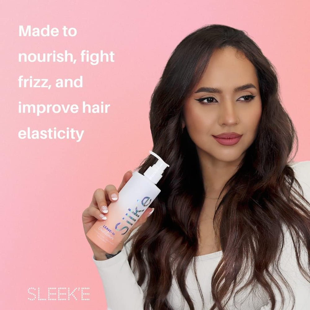 Sleek-e Silk-e Jojoba oil drop nourishes and conditions.