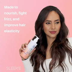 Sleek-e Silk-e Jojoba oil drop nourishes and conditions.