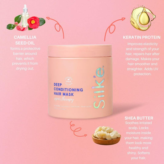 Sleek'e Silk'e Repair Therapy ingredients, green tea infusion promoting scalp hydration and nourishment.