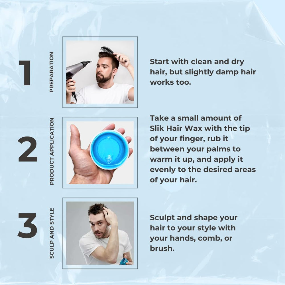 SLIK Aqua Wax frizz-control shot highlights sleek, manageable hair.