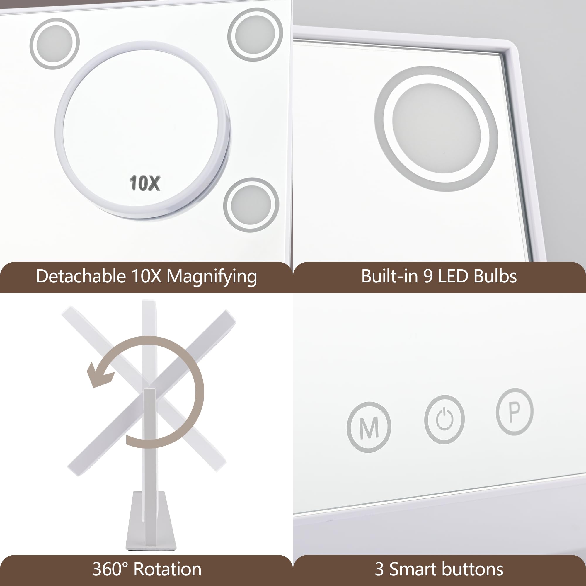 SLIMOON USB-C charger keeps the mirror ready for touch-ups anywhere