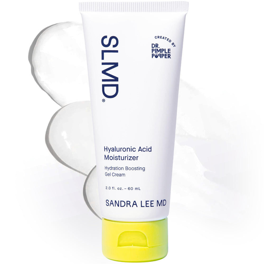 SLMD Hyaluronic Acid Face Moisturizer jar showing deep hydration without a greasy finish.