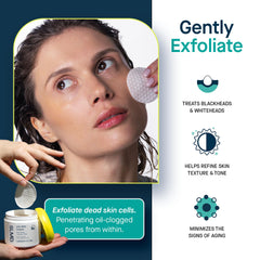 SLMD toner pads application on the face demonstrates easy surface exfoliation
