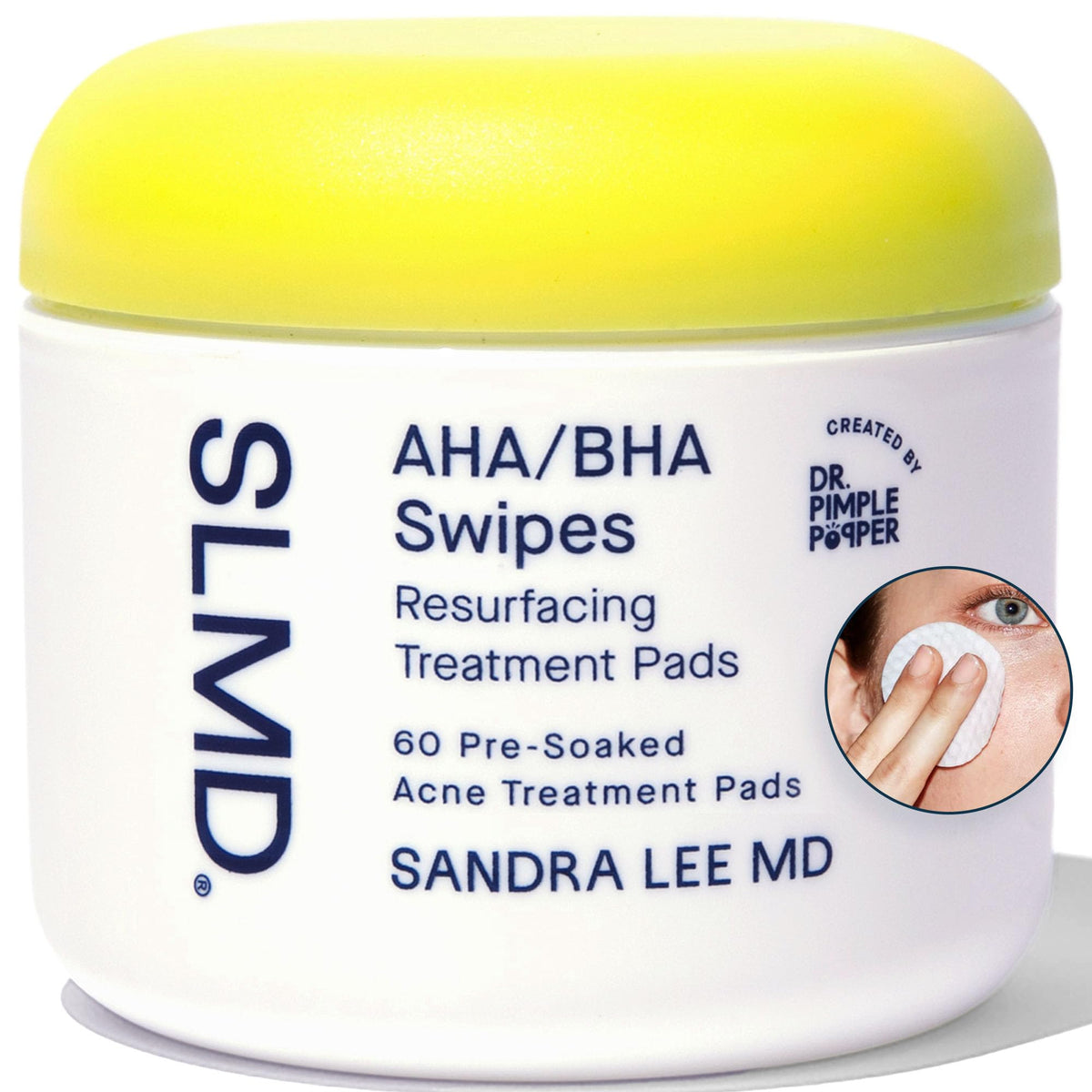 SLMD toner pads packaging closeup showing compact travel-friendly exfoliation
