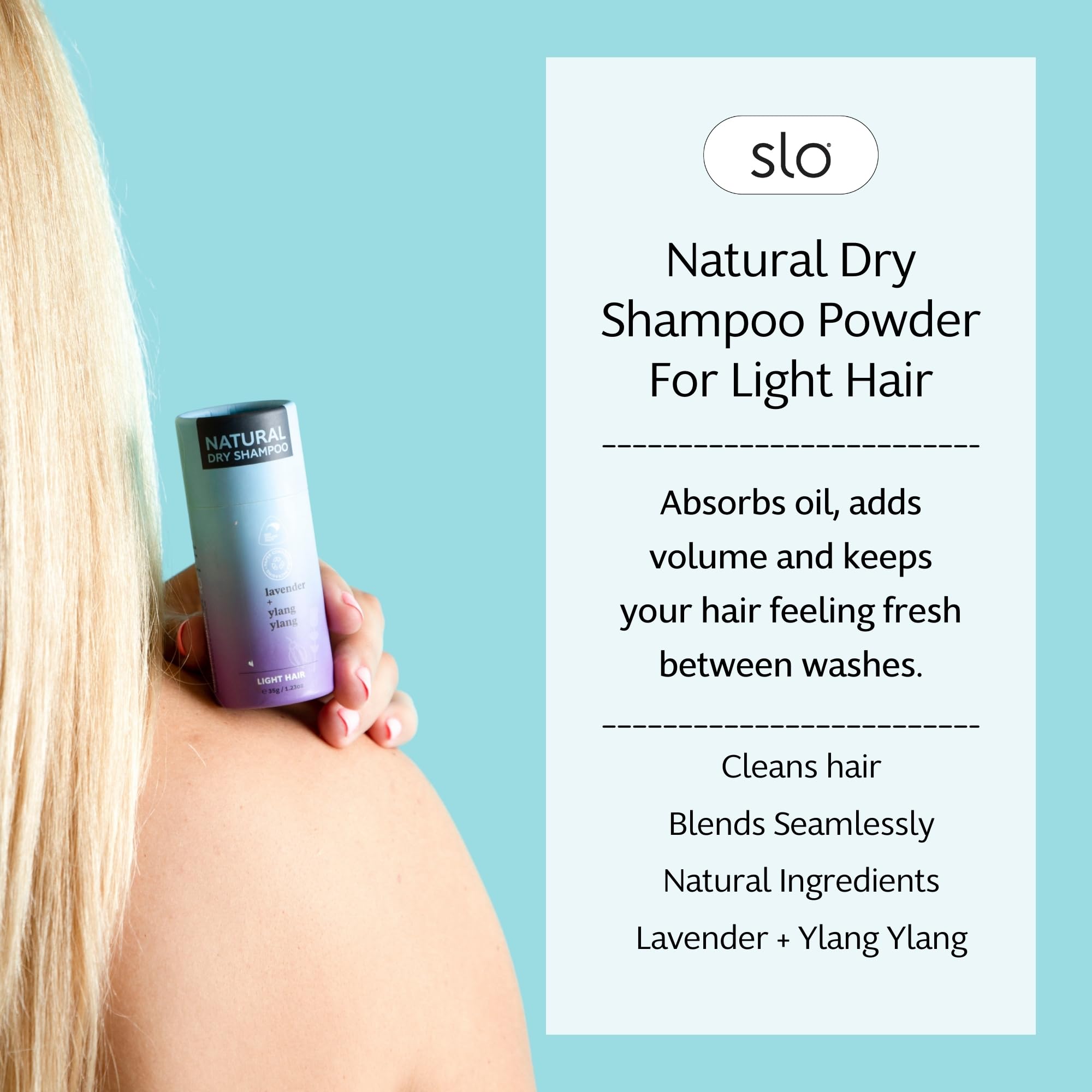 Slo light-hair blend dries invisibly with no white cast.