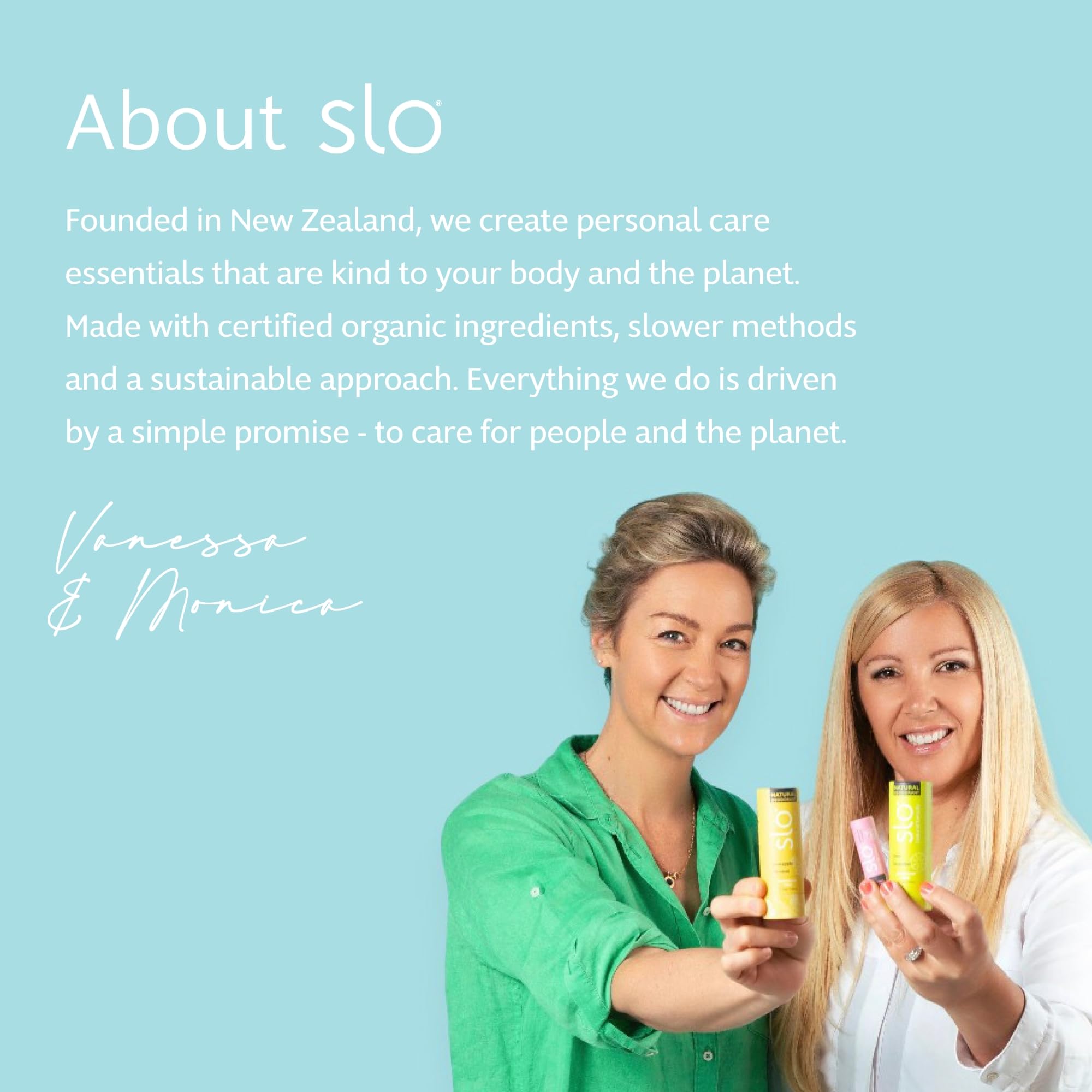 Cruelty-free vegan certification logos on Slo packaging