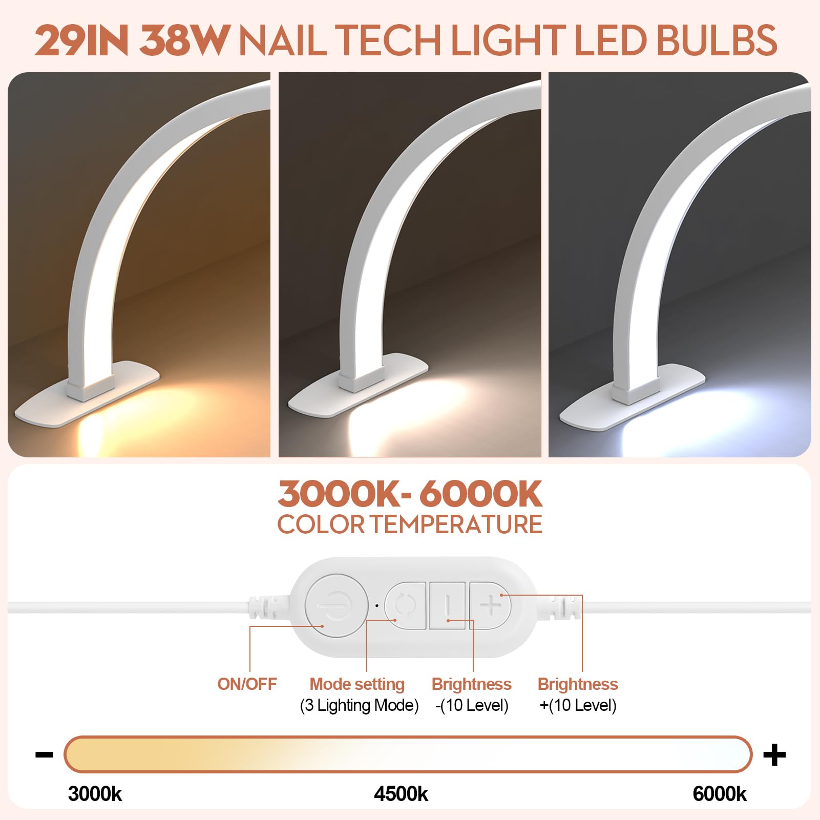 SLYFTE LED light offers three color temperatures and 364 LEDs for flexible nail-art lighting.