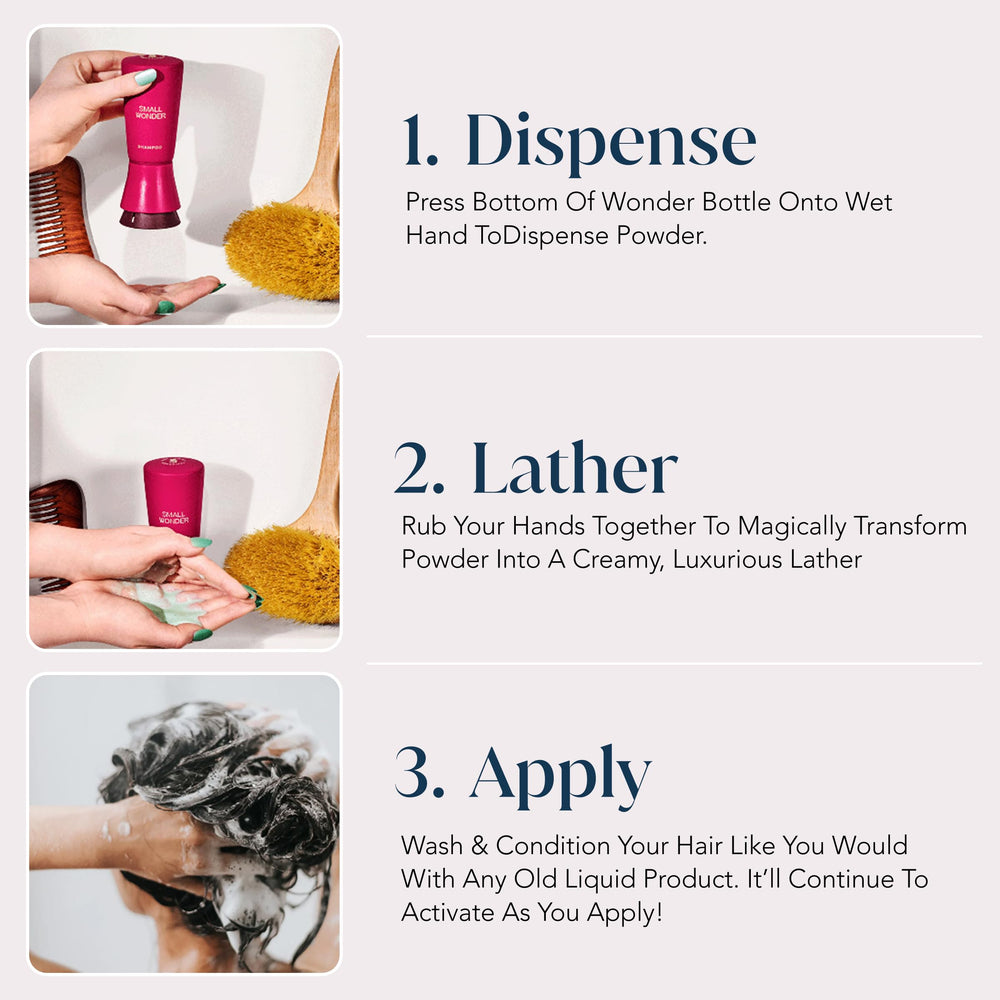 Small Wonder Signature Shampoo 2.5 oz compact pack ideal for travel