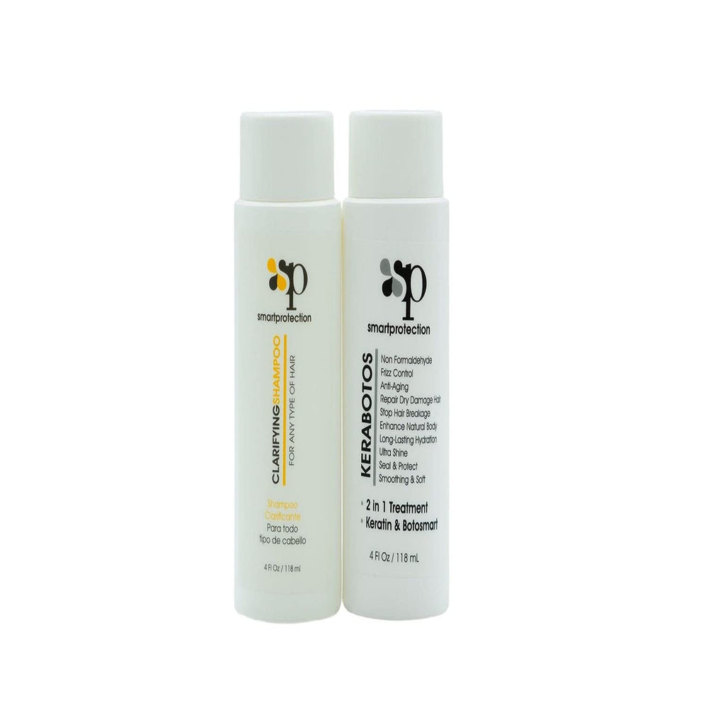 Smart Protection Kerabotos 2-in-1 application shown for even coverage and smoother hair