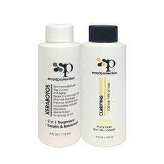 Smart Protection Kerabotos bottle with clarifying shampoo for refreshed scalp and shine