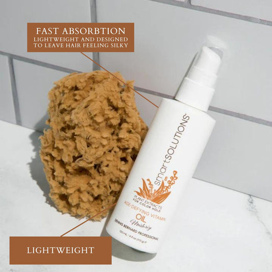 SMART SOLUTIONS Age Defying Vitamin Oil cap close-up emphasizing precise, easy dispensing.