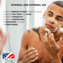 Applying a DIY facial mask with SMART SOLUTIONS clay for refreshed skin.
