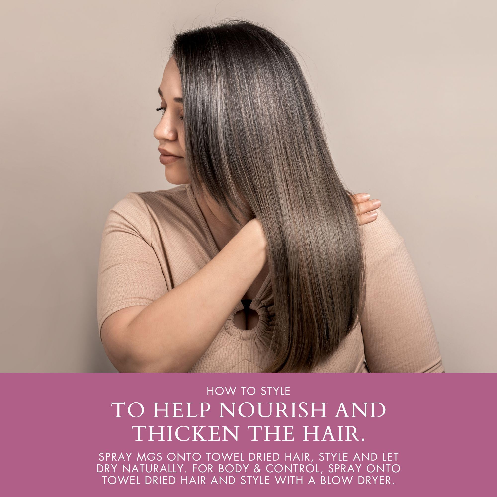 SMART SOLUTIONS Miracle Gel Spray non-flake formula supporting nourished, thicker-looking hair.