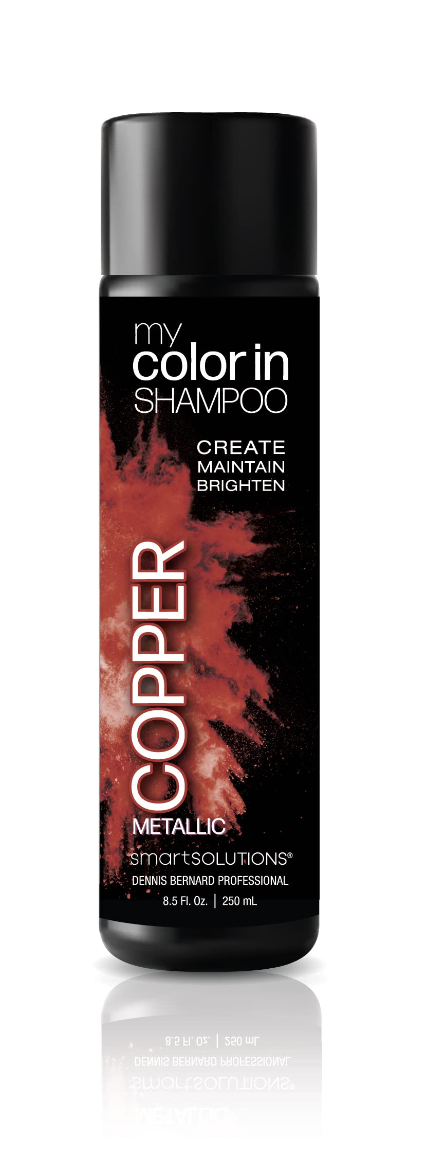 SMART SOLUTIONS My Color in Color Depositing Shampoo bottle pouring shows copper pigment deposition for vibrant color refresh