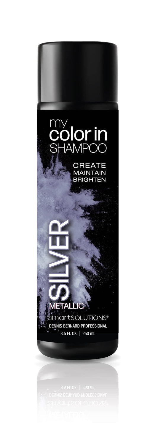 SMART SOLUTIONS My Color In Color Depositing Shampoo Metallic Silver bottle pour enhances vibrancy