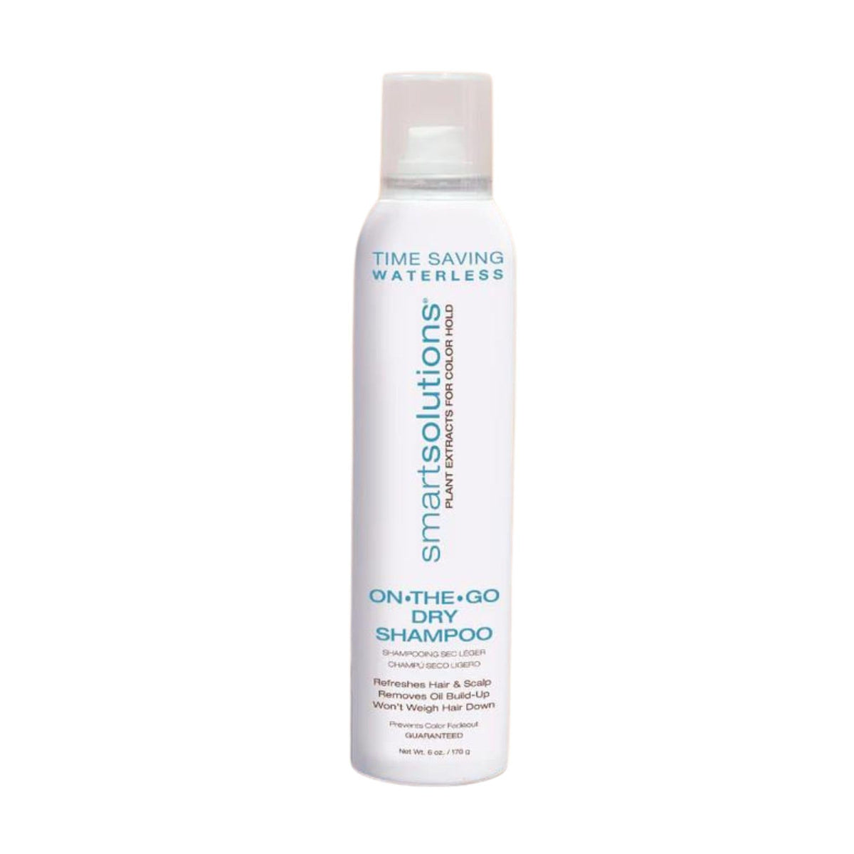 SMART SOLUTIONS On-The-Go Dry Shampoo bottle front for quick refresh between washes