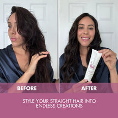 SMART SOLUTIONS Straight N' Curl Serum on towel-dried hair to create curl and movement