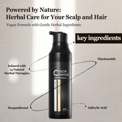 SMIB ColorChange Shampoo being squeezed to illustrate easy at-home application.