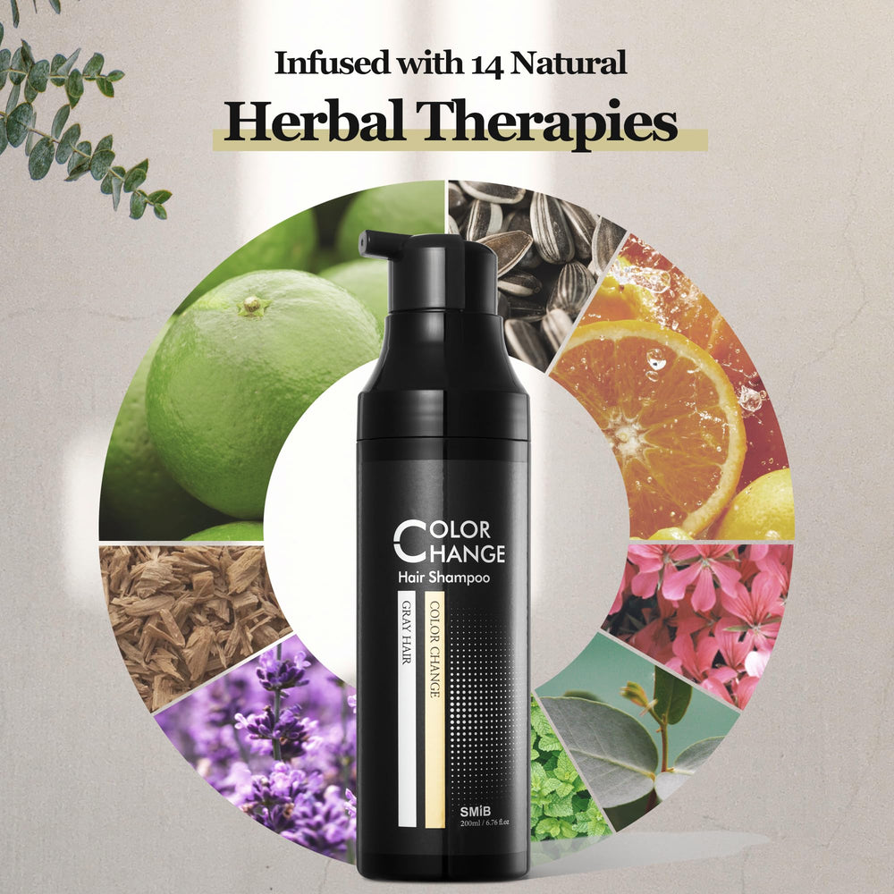 SMIB ColorChange Shampoo after-use hair with natural shine and softness.