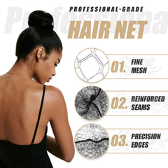 Smilco black hair net offers low-profile, professional appearance.