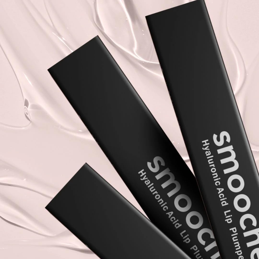 Smooche lip plumper natural ingredients label communicates vegan and sulfate-free benefits.