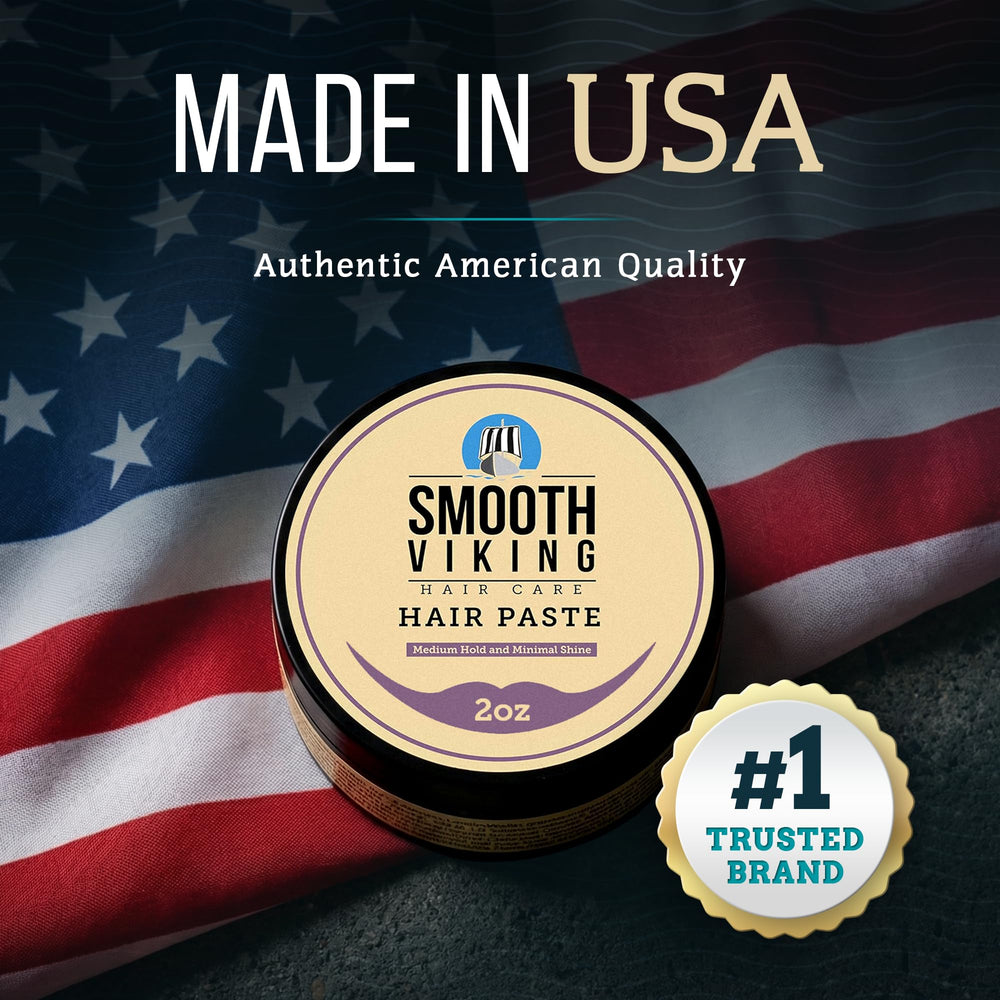 Dispensing shot showing easy application of Smooth Viking Hair Paste.