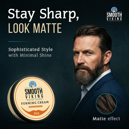 Smooth Viking Forming Cream hands applying; easy grip for quick grooming.