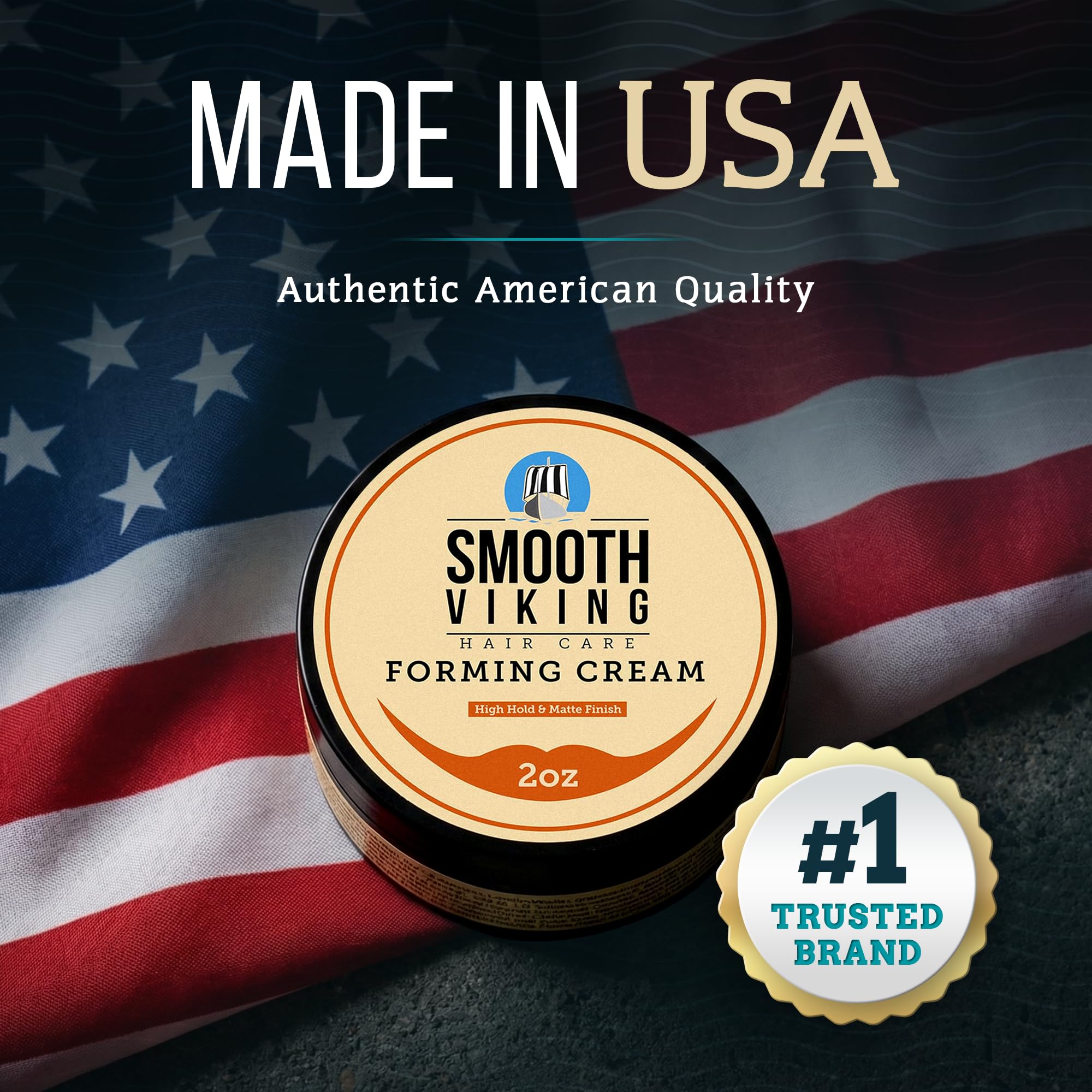 Smooth Viking Forming Cream texture shot; natural matte finish for versatile styles.