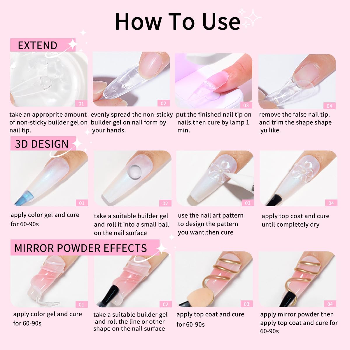 SMSMYXF complete builder gel set with tools for home nail art and professional-looking results