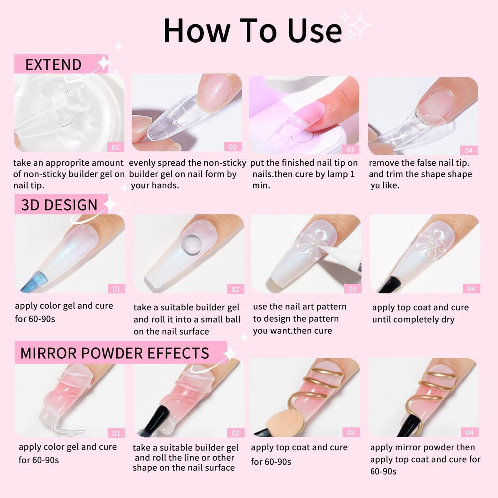 SMSMYXF complete builder gel set with tools for home nail art and professional-looking results