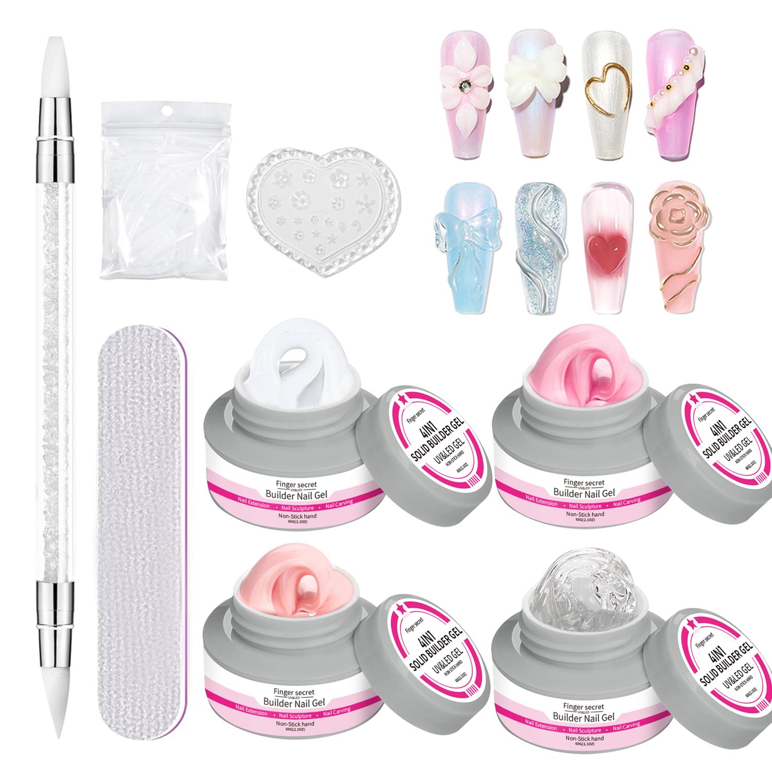 SMSMYXF solid builder gel in clear for durable nail extensions