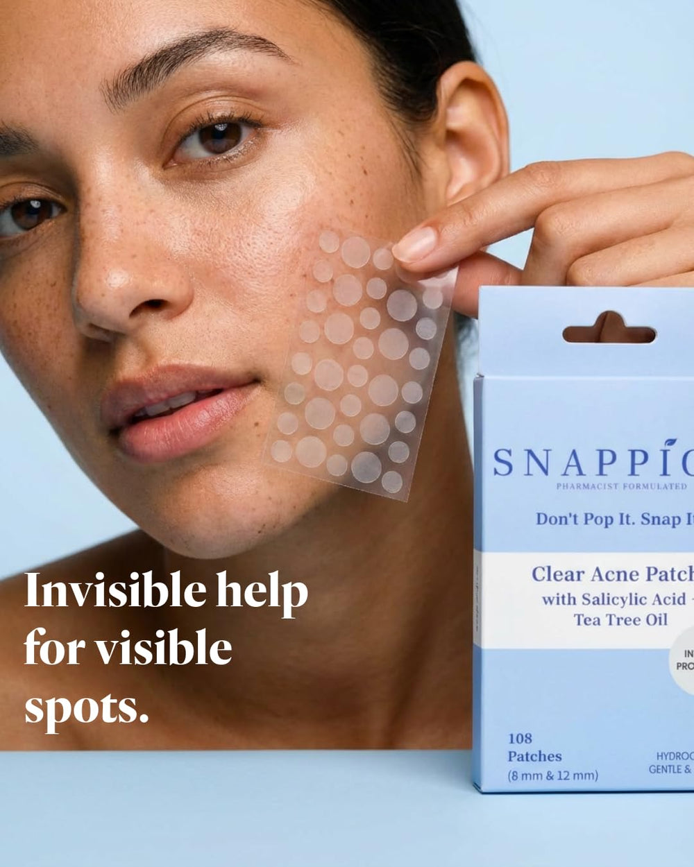Snappios Tea Tree Oil illustration highlighting soothing ingredient