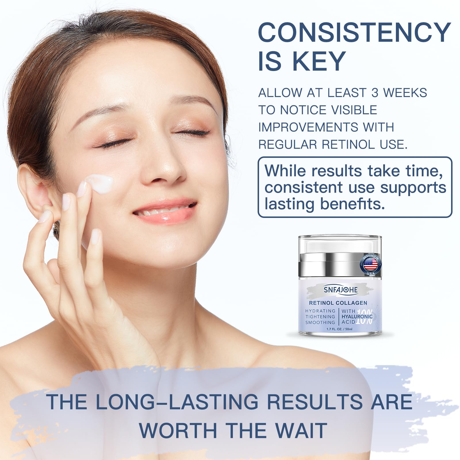 SNFAJOHE lightweight non greasy finish signals quick absorb hydration.