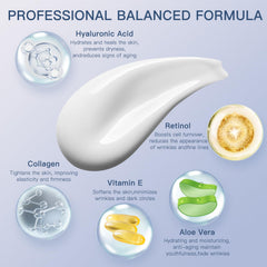 SNFAJOHE retinol and hyaluronic acid cream jar highlights anti aging nourishment.