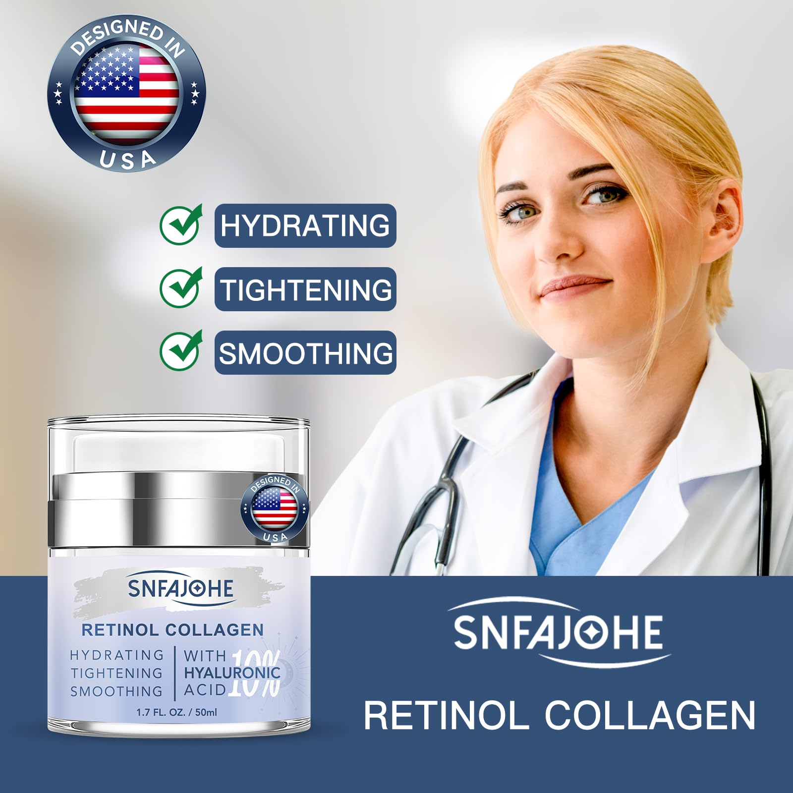 SNFAJOHE unisex face cream in use for daily skincare routine.