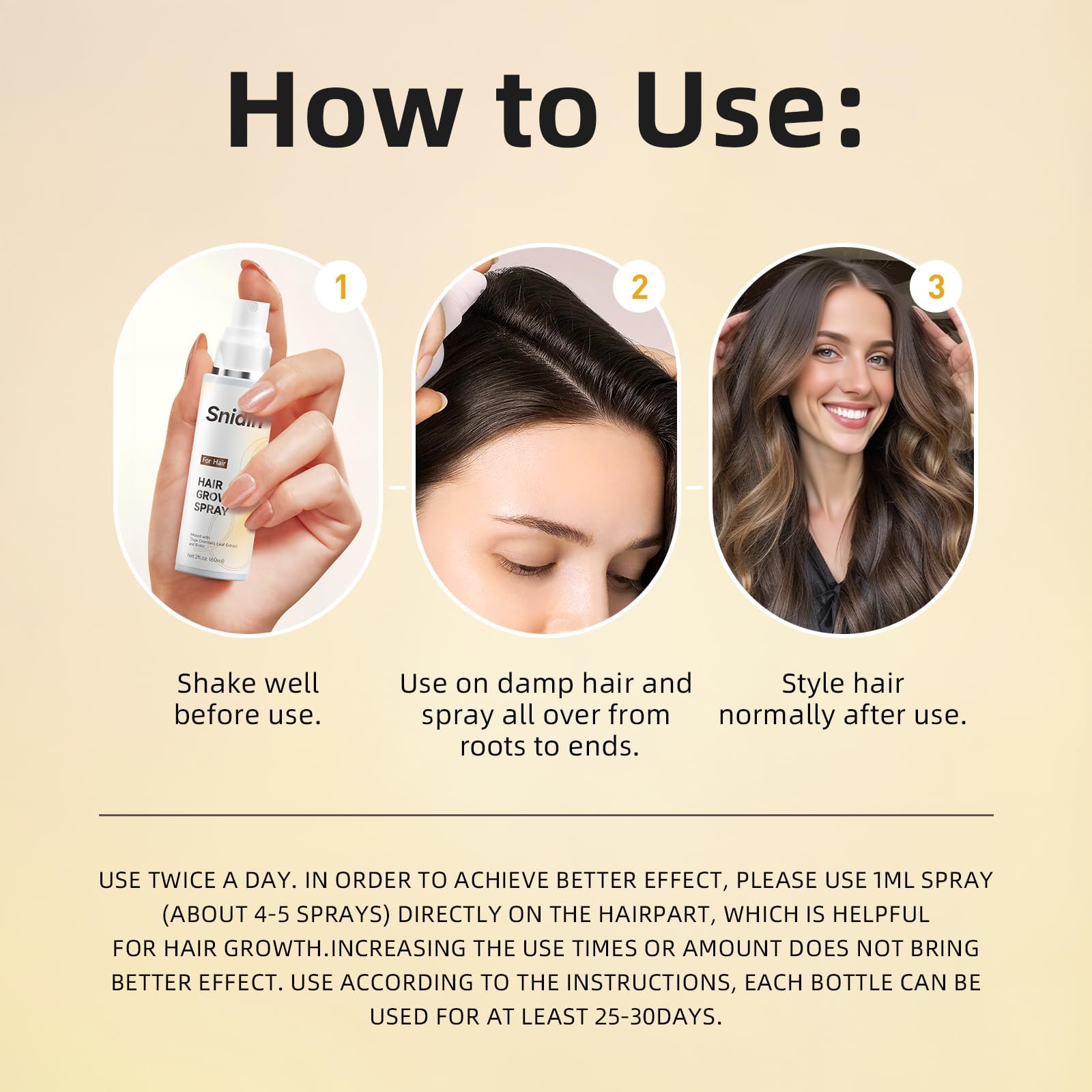 Snidin application scalp demonstration improving coverage and uptake
