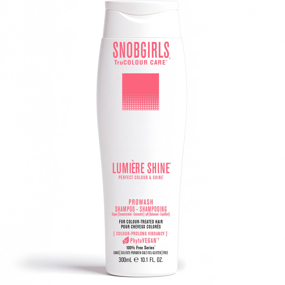 SNOBGIRLS Lumière Highcure bottle front shows color protection for highlight-prone hair