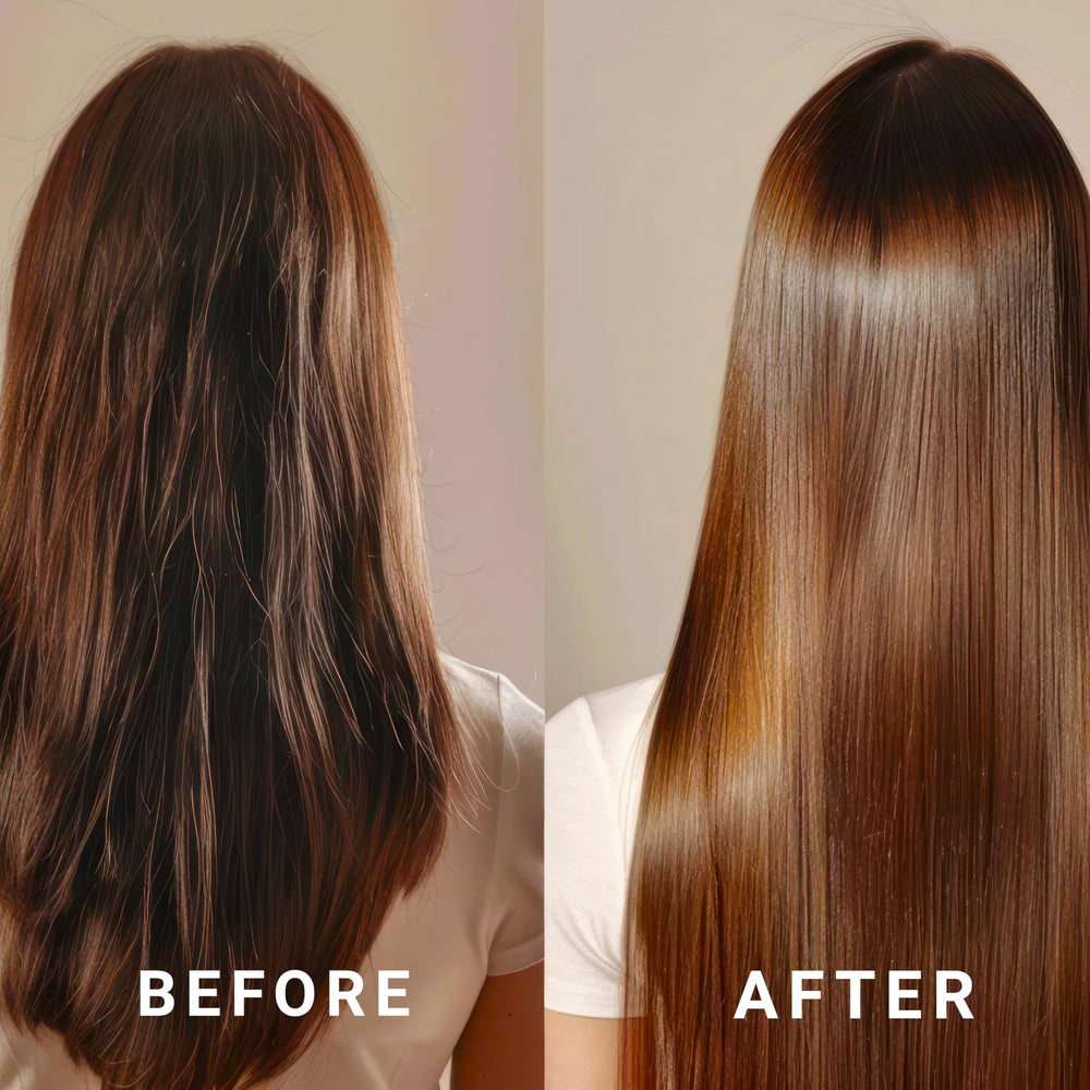 SNOBGIRLS TruColour Care argan-oil scene highlights glossy, lightweight conditioning.