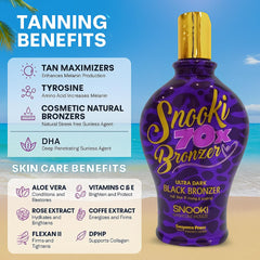 Snooki Ultra Dark 70X packaging highlights paraben- and gluten-free formula.